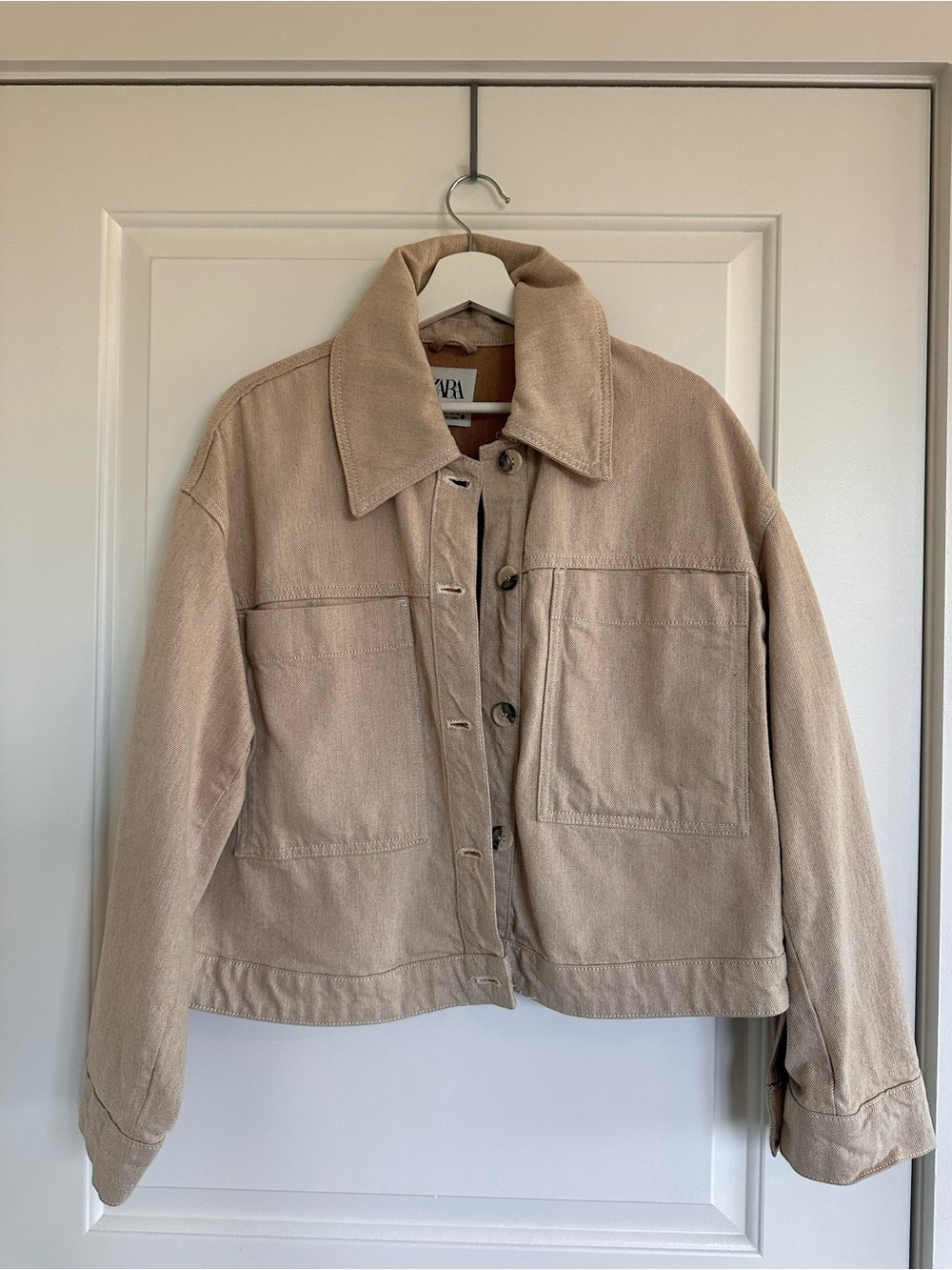 Zara denim jacket beige
